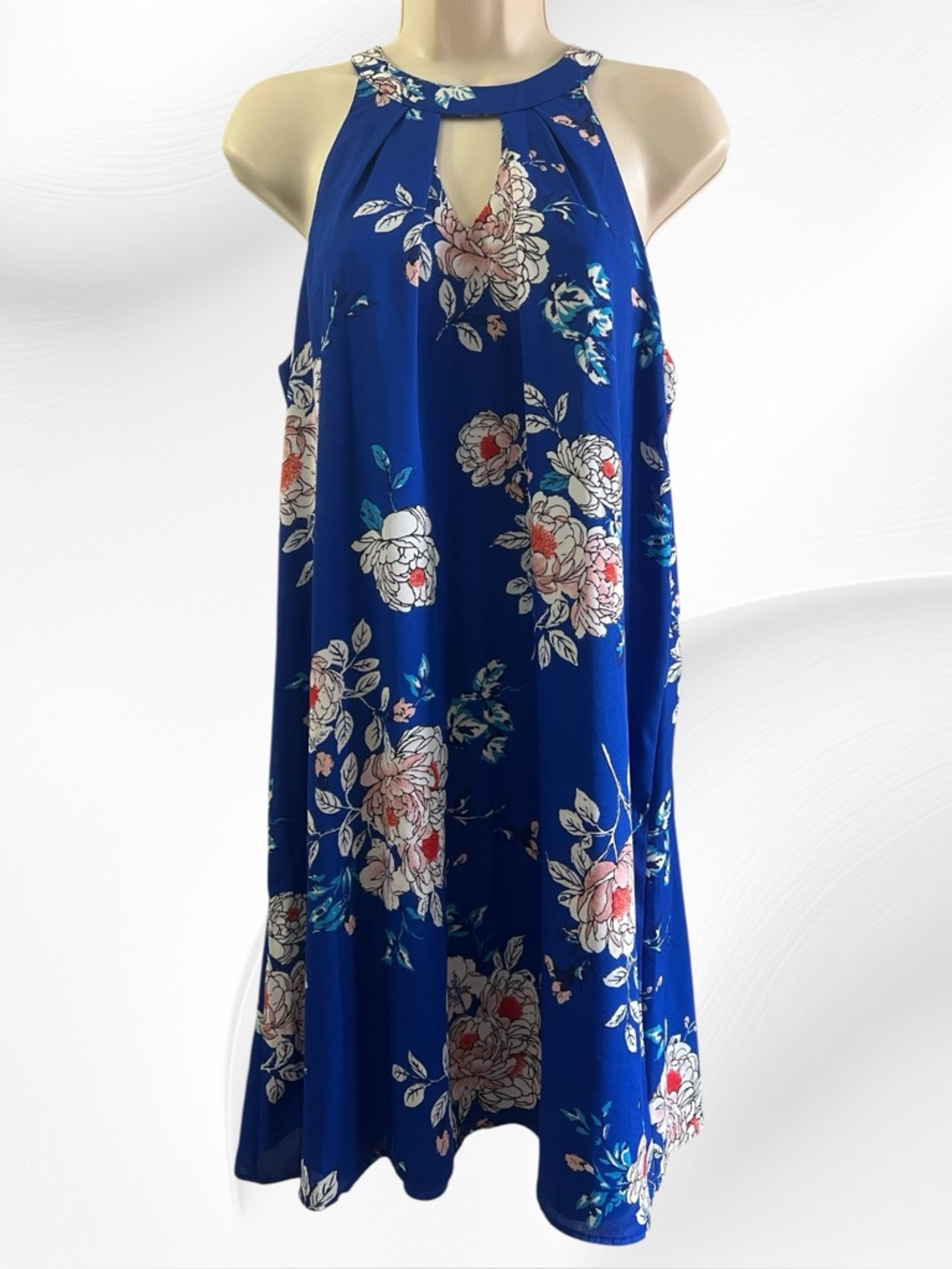 "C" Halter Floral Trapeze Dress Size Small